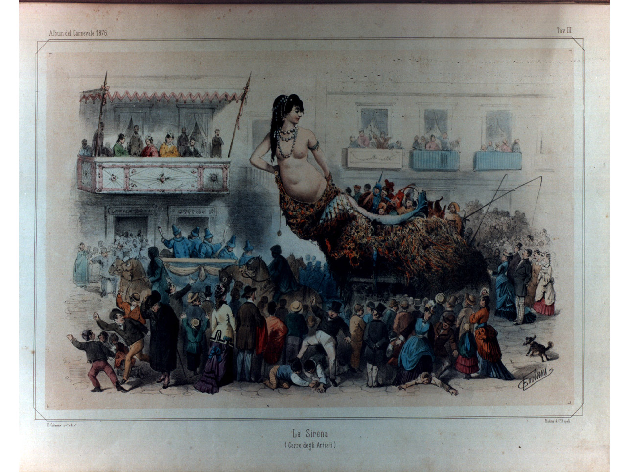 carro carnevalesco (stampa a colori, elemento d'insieme) di Richter Ludwig, Colonna Enrico (sec. XIX)