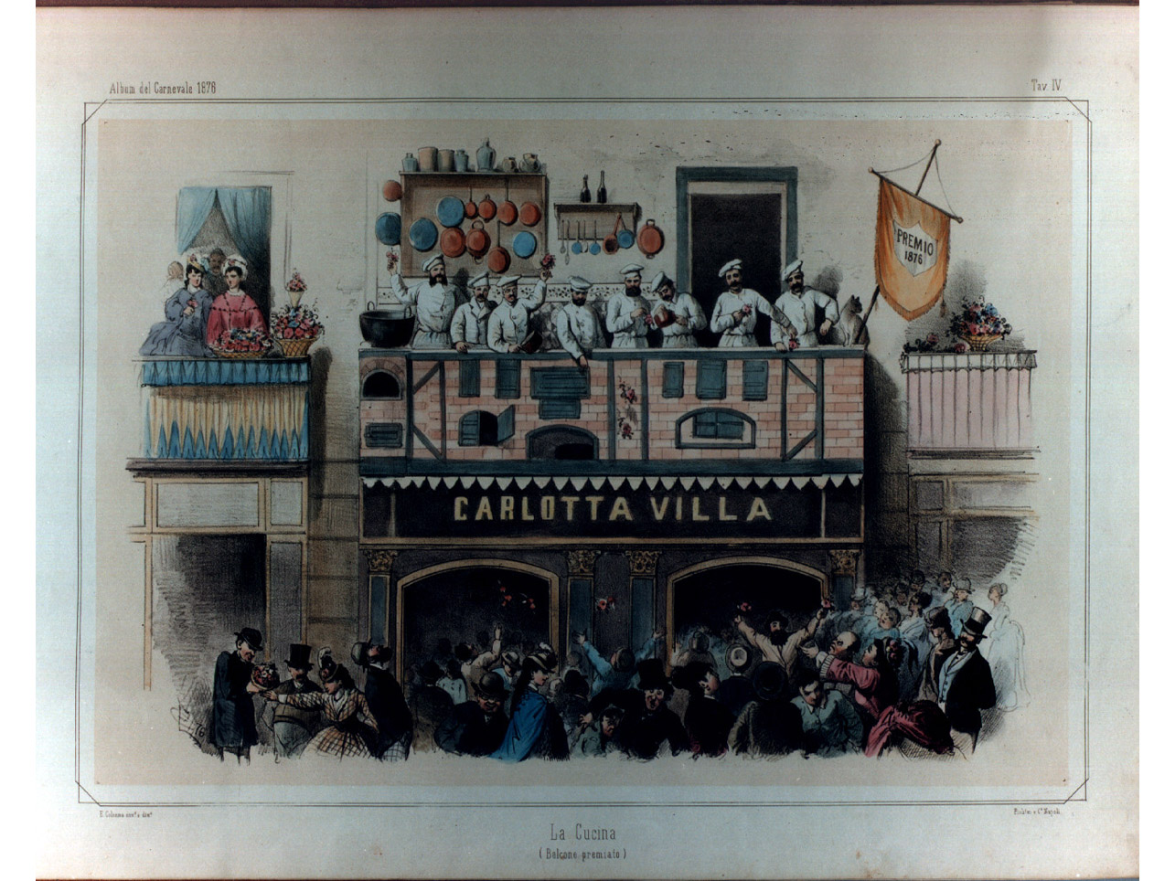 scena carnevalesca (stampa a colori, elemento d'insieme) di Colonna Enrico, Richter Ludwig (sec. XIX)
