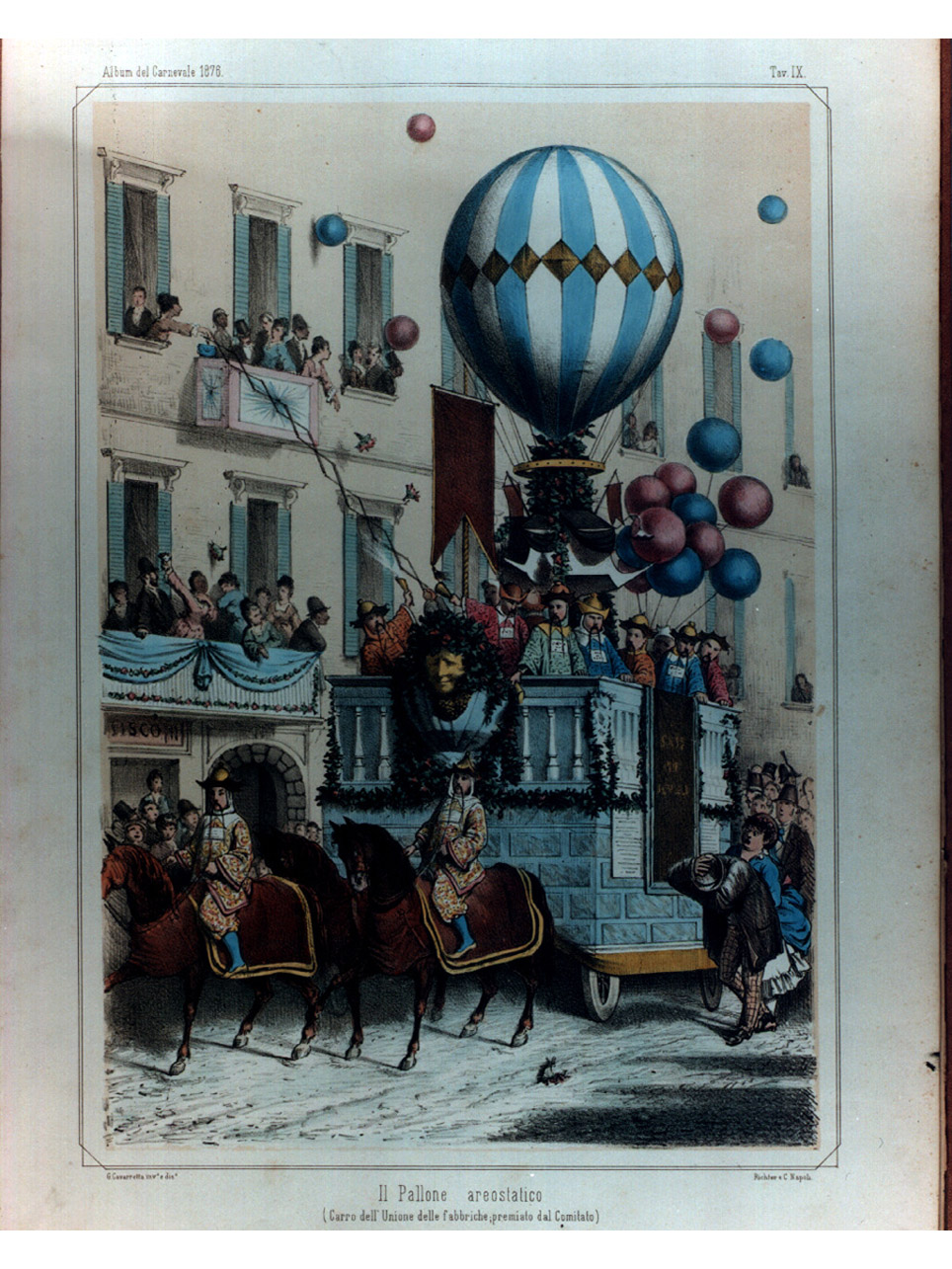 carro carnevalesco (stampa a colori, elemento d'insieme) di Richter Ludwig, Cavarretta Giuseppe (sec. XIX)