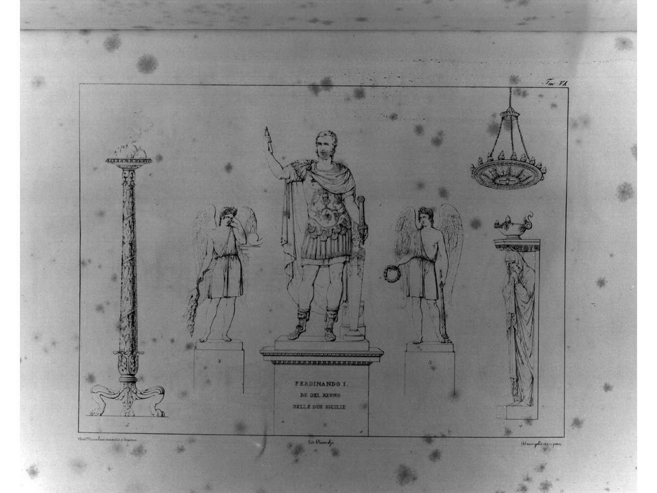 particolari di monumento funebre (stampa, elemento d'insieme) di Bianchi Lorenzo, De Angelis Vincenzo, Niccolini Antonio (sec. XIX)