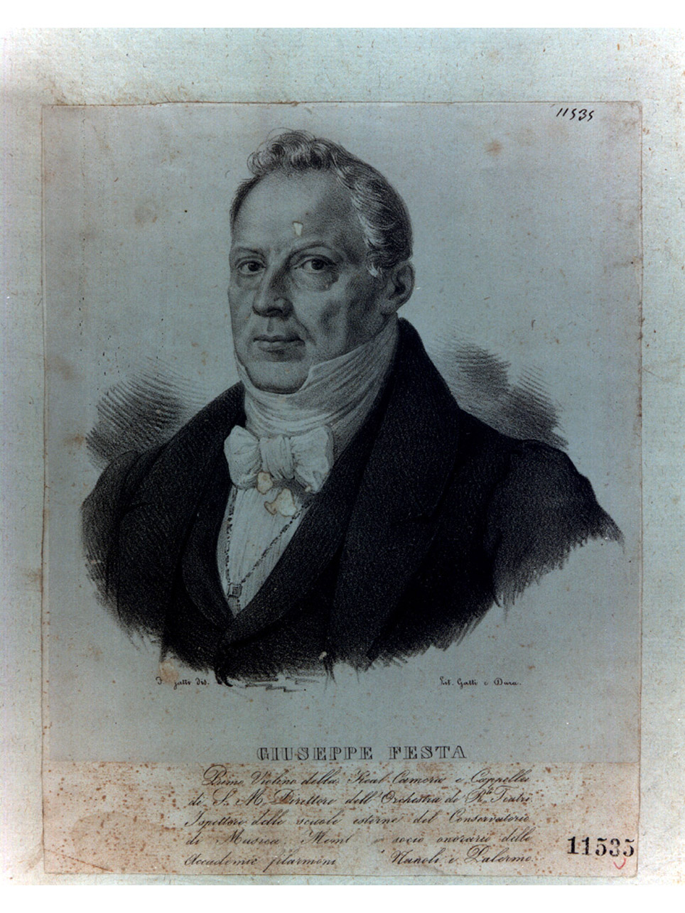 ritratto d'uomo (stampa) di Dura Gaetano, Gatti Federico (sec. XIX)