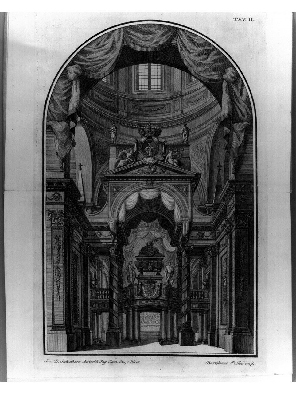 prospetto architettonico (stampa, elemento d'insieme) di Pollini Bartolomeo, Attinelli Salvatore (sec. XVIII)