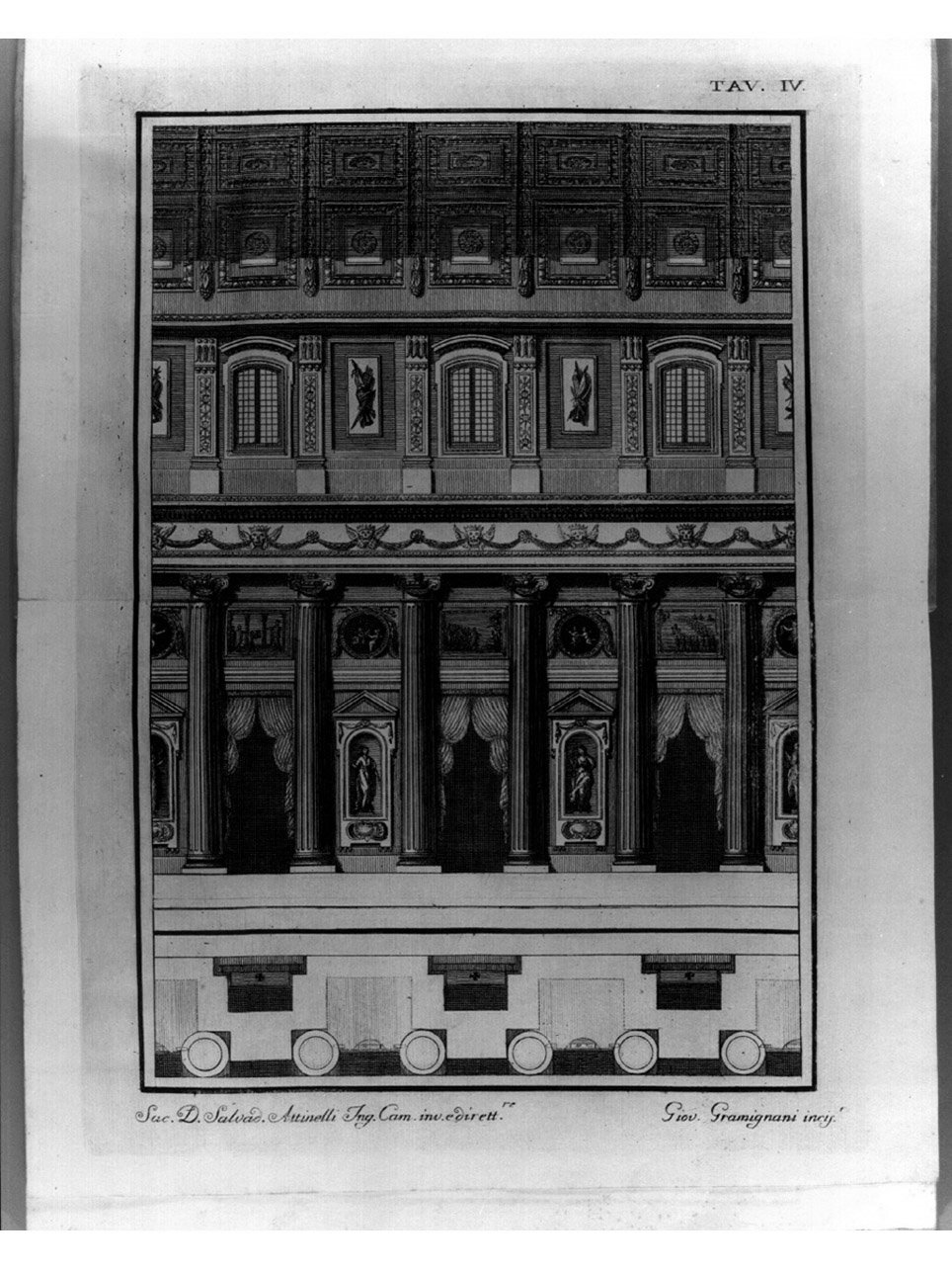 prospetto architettonico (stampa, elemento d'insieme) di Gramignani Giovanni, Attinelli Salvatore (sec. XVIII)