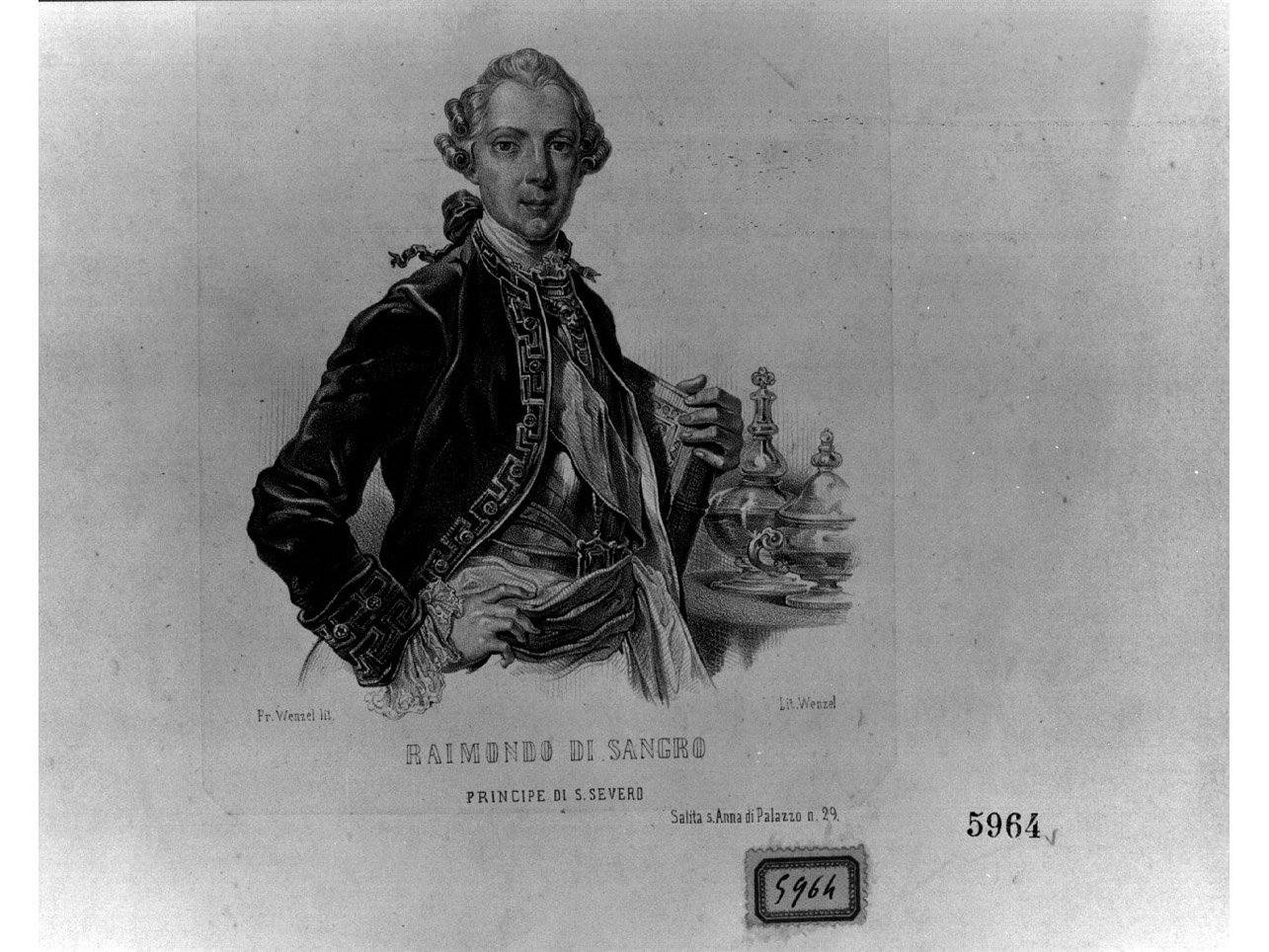 ritratto d'uomo (stampa) di Wenzel Francesco (sec. XIX)