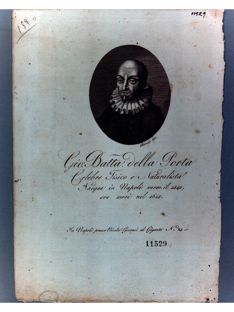 ritratto d'uomo (stampa) di Biondi Carlo (sec. XIX)