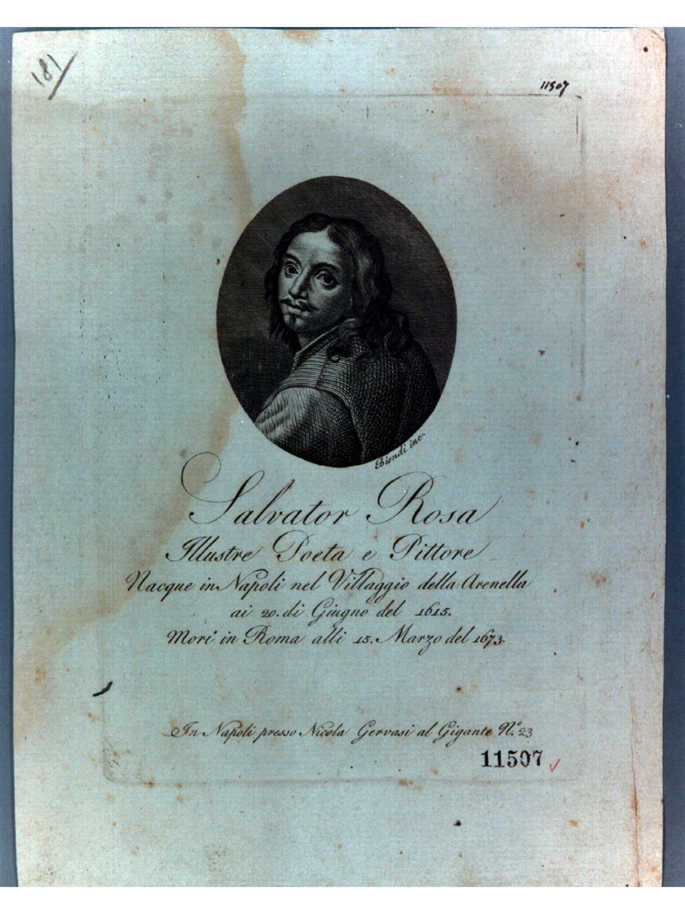 ritratto d'uomo (stampa) di Biondi Carlo (sec. XIX)