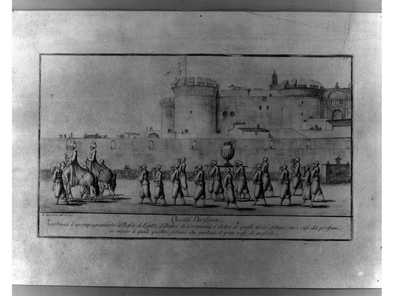 corteo carnevalesco (stampa, elemento d'insieme) di Morghen Raffaello (sec. XVIII)