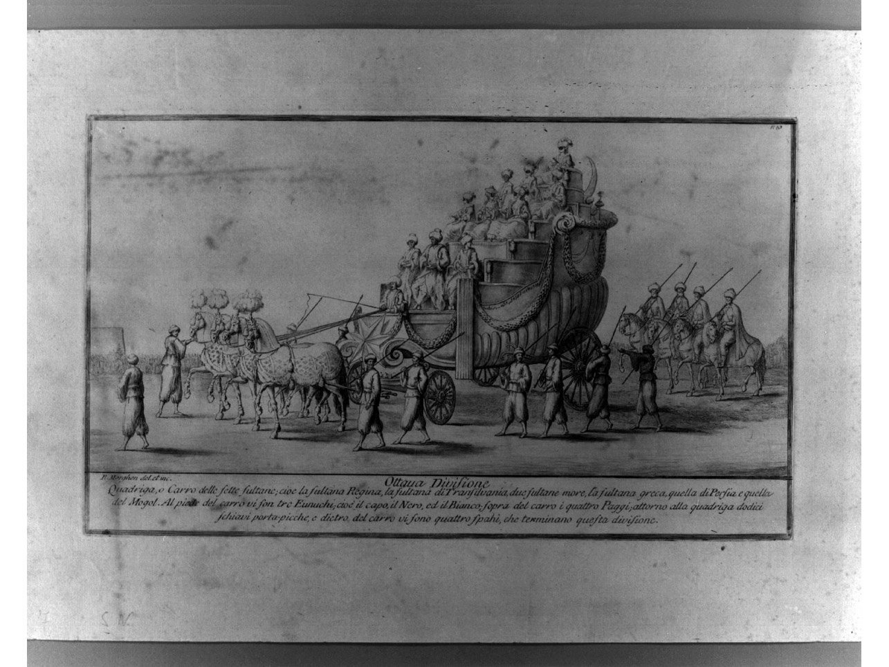 corteo carnevalesco (stampa, elemento d'insieme) di Morghen Raffaello (sec. XVIII)