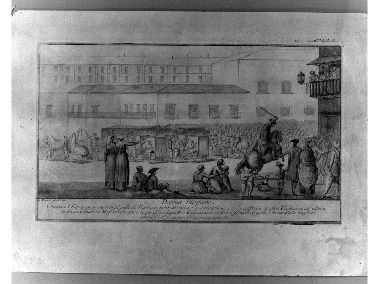 corteo carnevalesco (stampa, elemento d'insieme) di Morghen Raffaello (sec. XVIII)