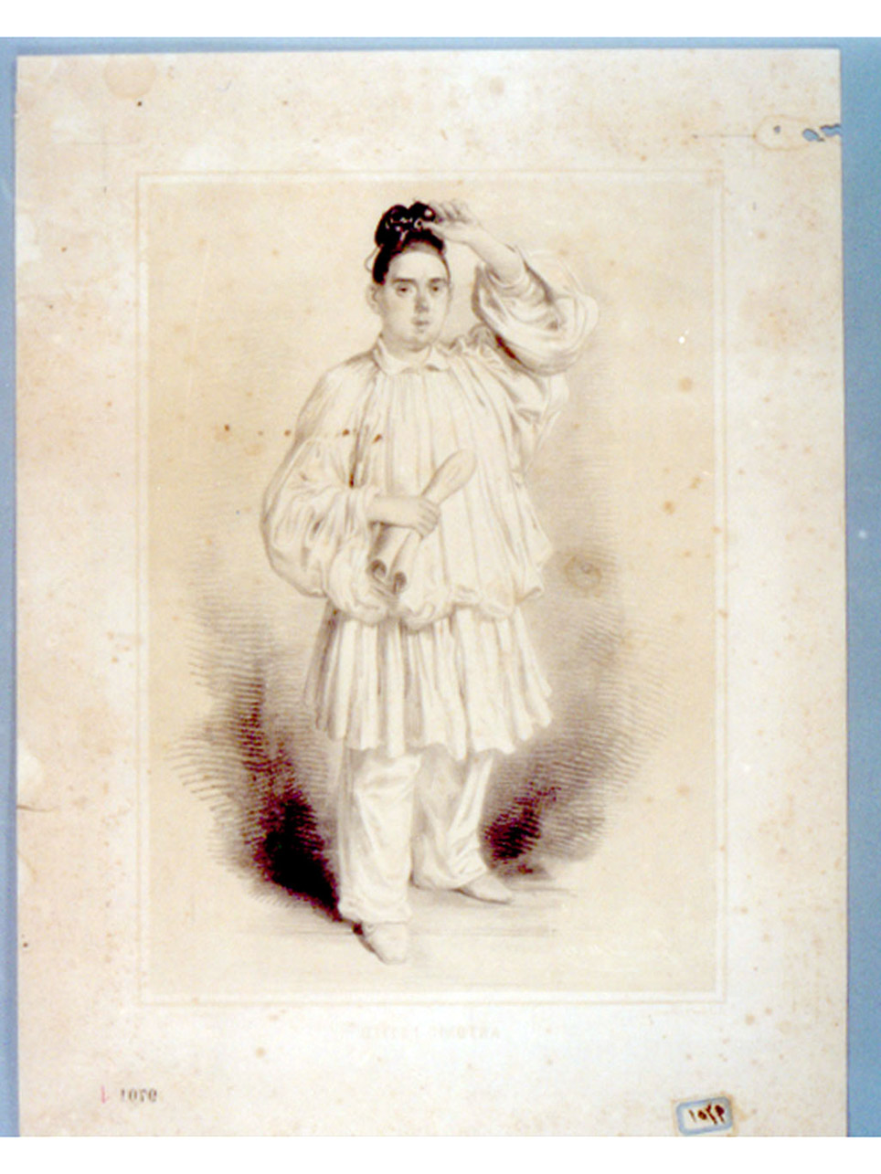figura maschile in costume da Pulcinella (stampa) di Gatti Federico, Dura Gaetano (sec. XIX)