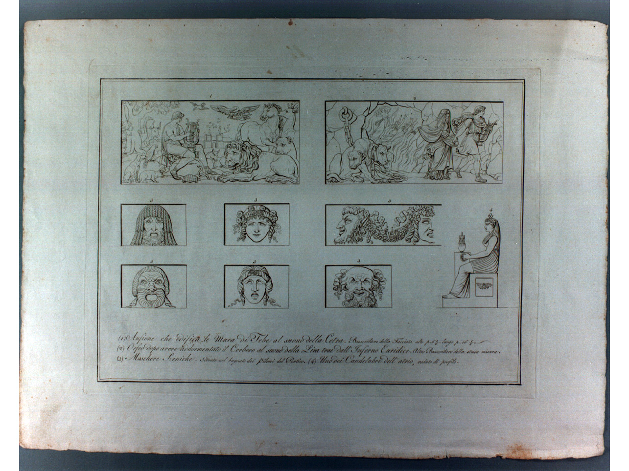 particolari decorativi del Teatro di San Carlo (stampa) di Niccolini Antonio (sec. XIX)