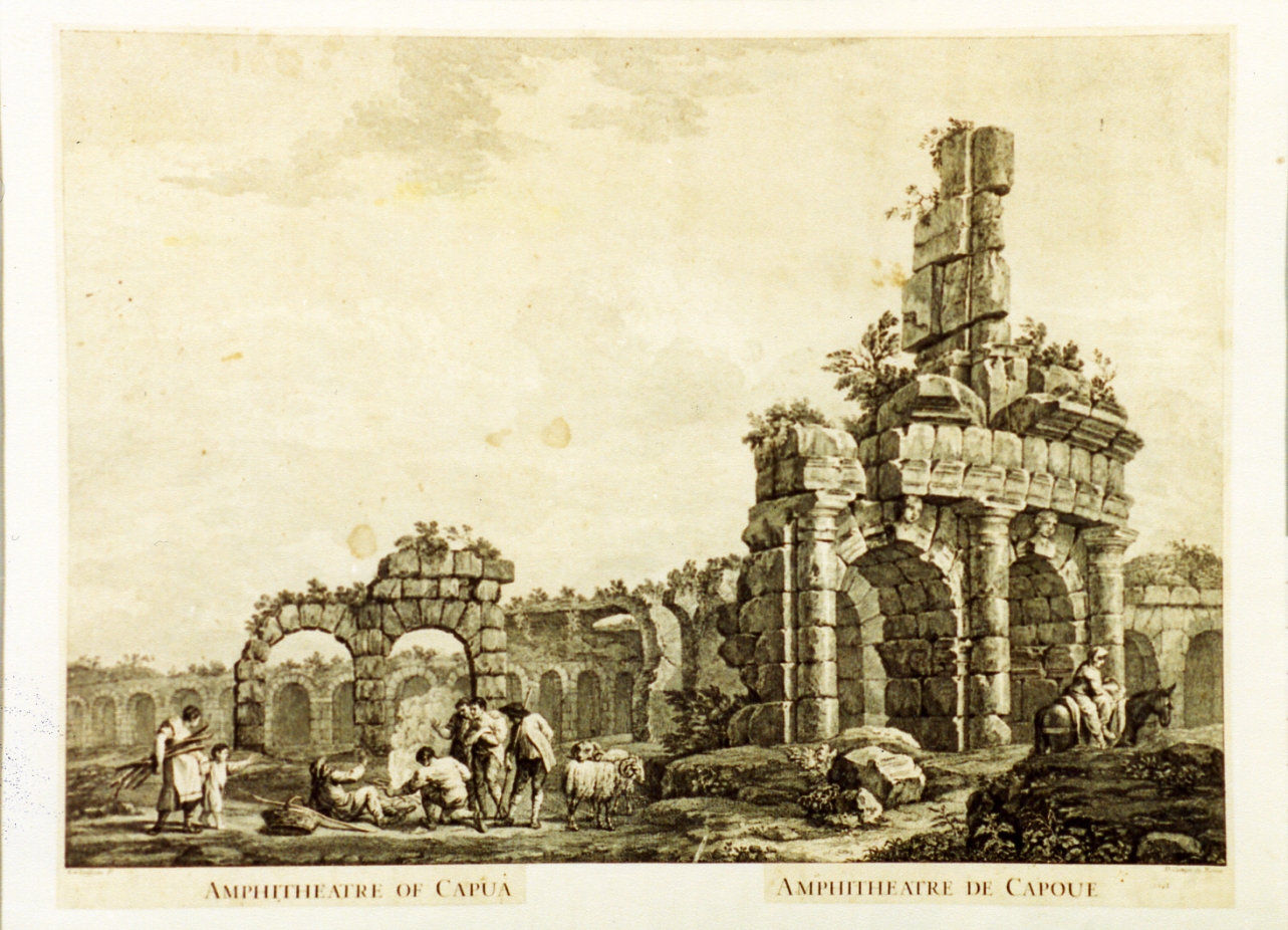 paesaggio con rovine (stampa) di Cunego Domenico, Clerisseau Charles Louis (secc. XVIII/ XIX)