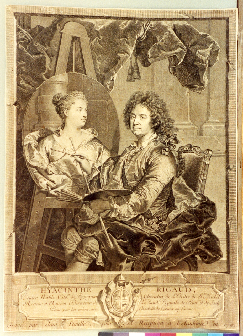 ritratto d'uomo (stampa) di Rigaud Hyacinthe, Daullé Jean (sec. XVIII)