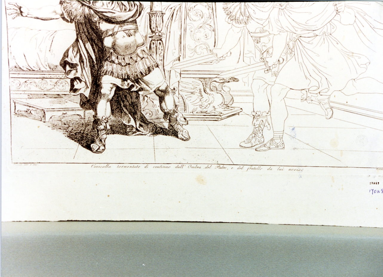 Caracalla tormentato dalle ombre del padre e del fratello (stampa) di Pinelli Bartolomeo (sec. XIX)