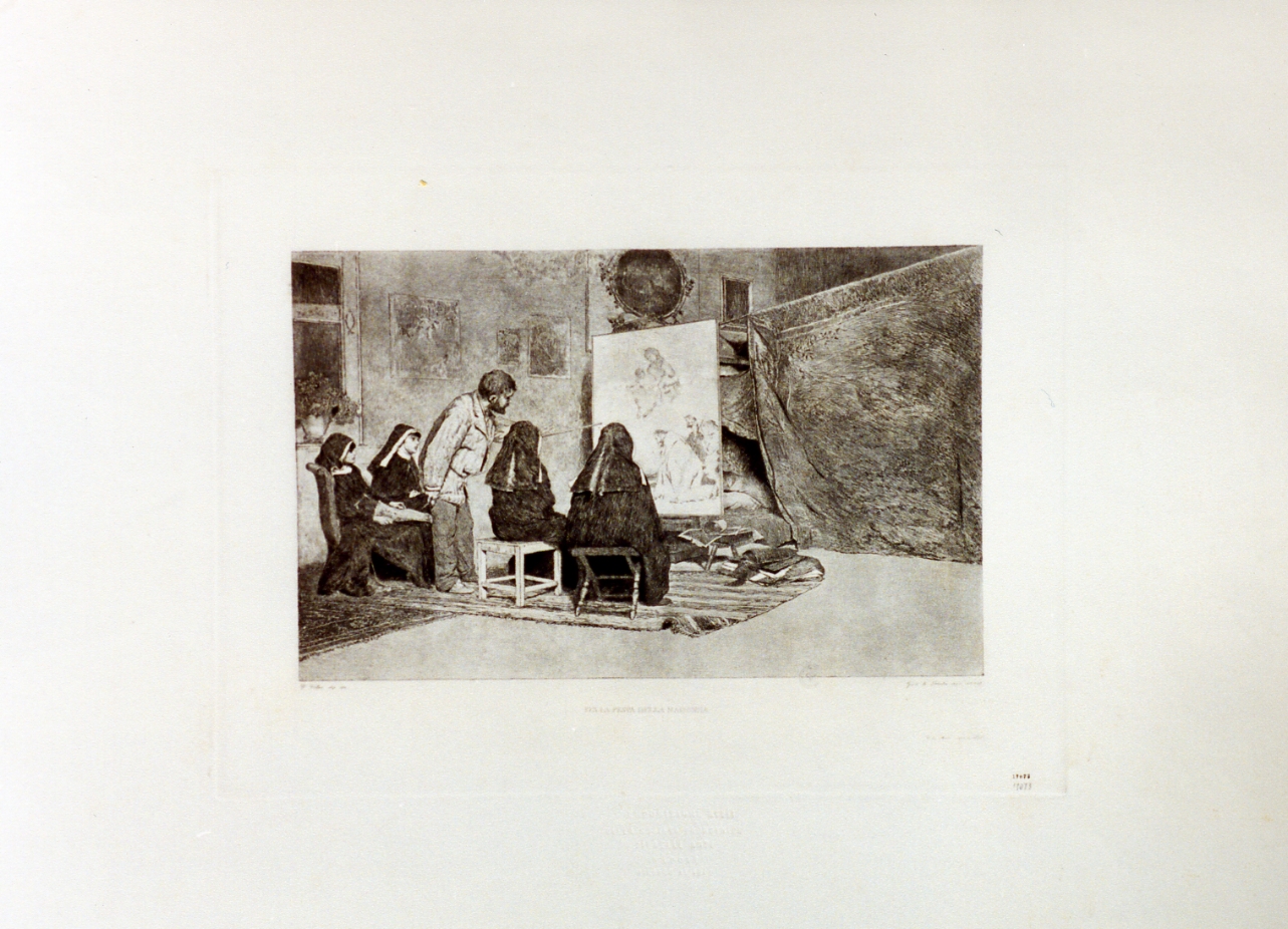 studio del pittore (stampa) di Volpe Vincenzo, De Sanctis Giuseppe (sec. XIX)