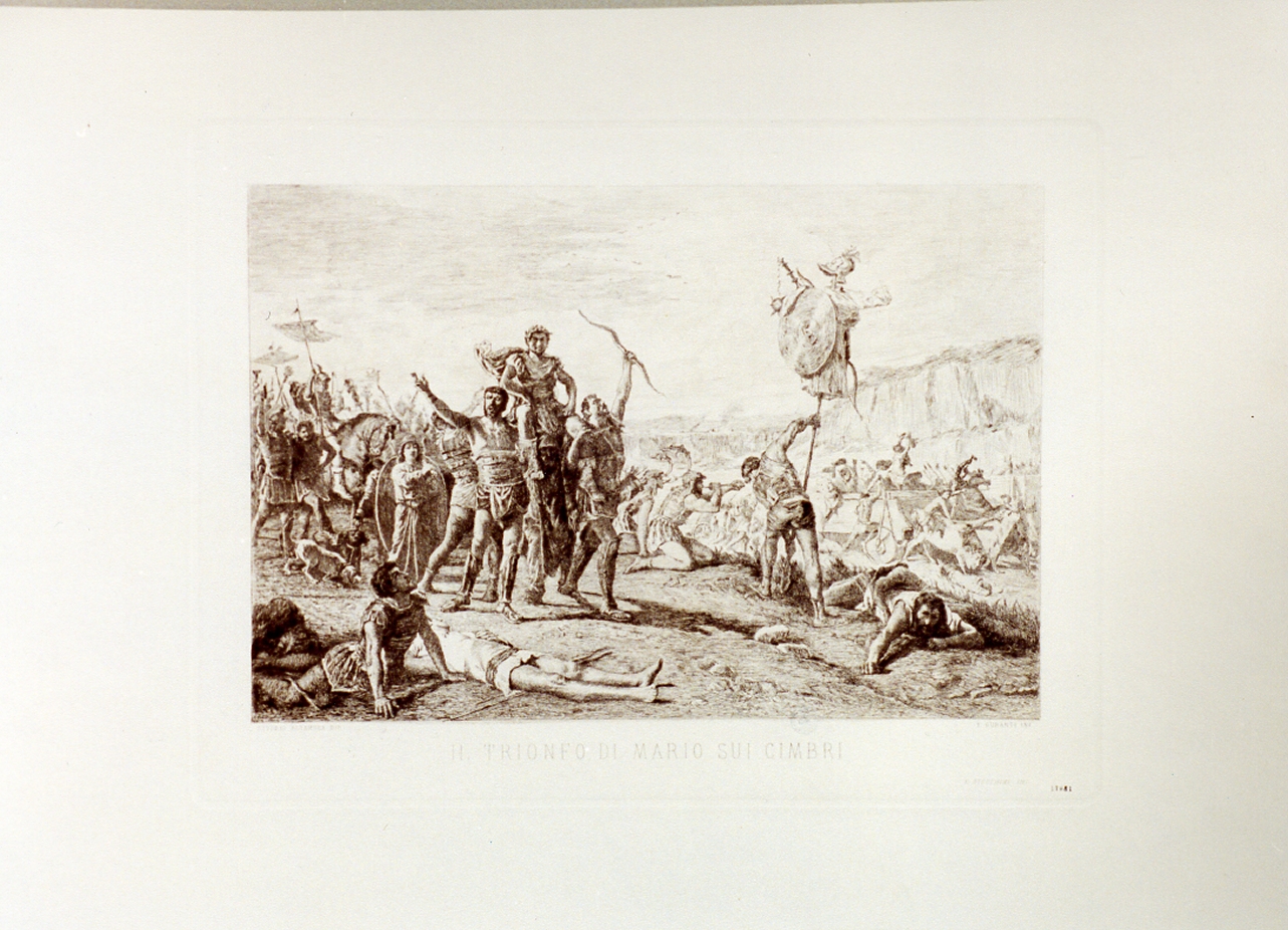 scena di battaglia (stampa) di Altamura Saverio, Duranti Francesco (seconda metà sec. XIX)