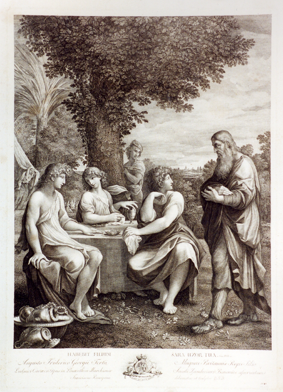 Abramo e i tre angeli (stampa) di Rosaspina Francesco (secc. XVIII/ XIX)