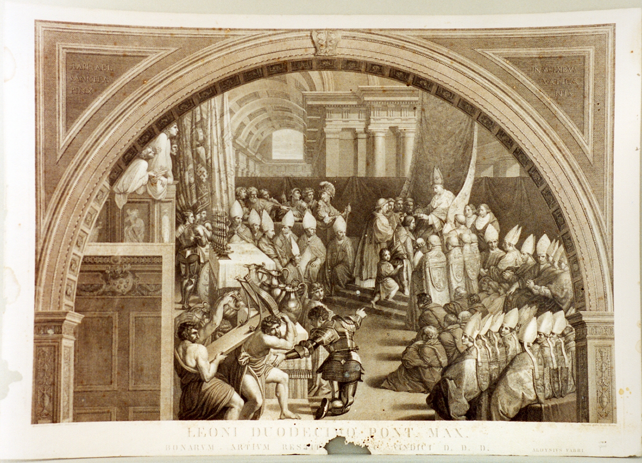 incoronazione di Carlo Magno (stampa) di Cavalleri Ferdinando (secc. XVIII/ XIX)