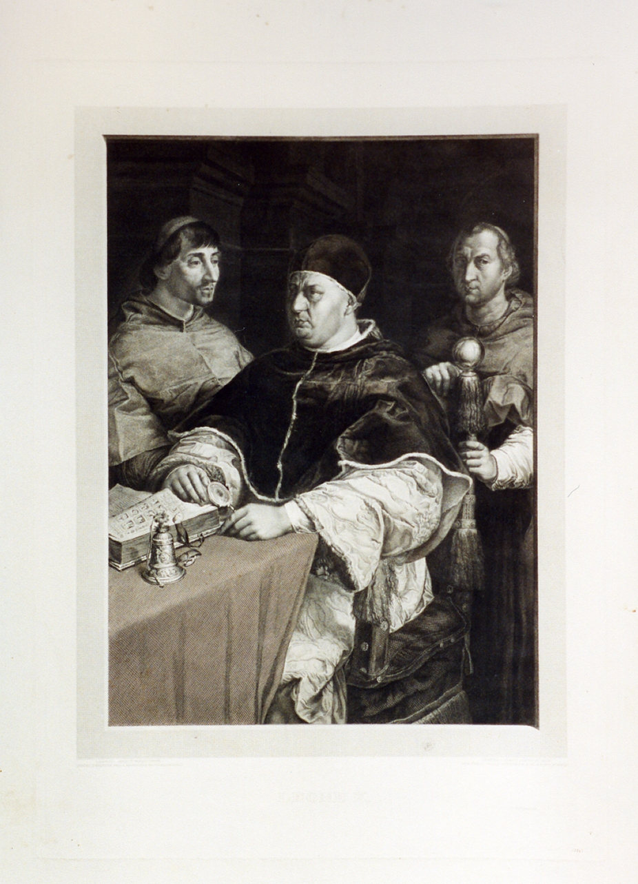 Papa Leone X e due cardinali (stampa) di Pisante Francesco (sec. XIX)