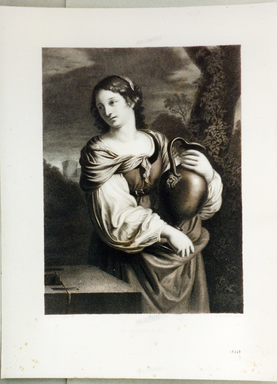 samaritana al pozzo (stampa) di Meunier Jean Baptiste (secc. XIX/ XX)
