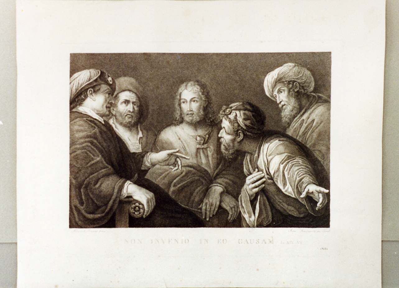 Cristo davanti a Pilato (stampa) di Frassinetti Giovanni (seconda metà sec. XVIII)