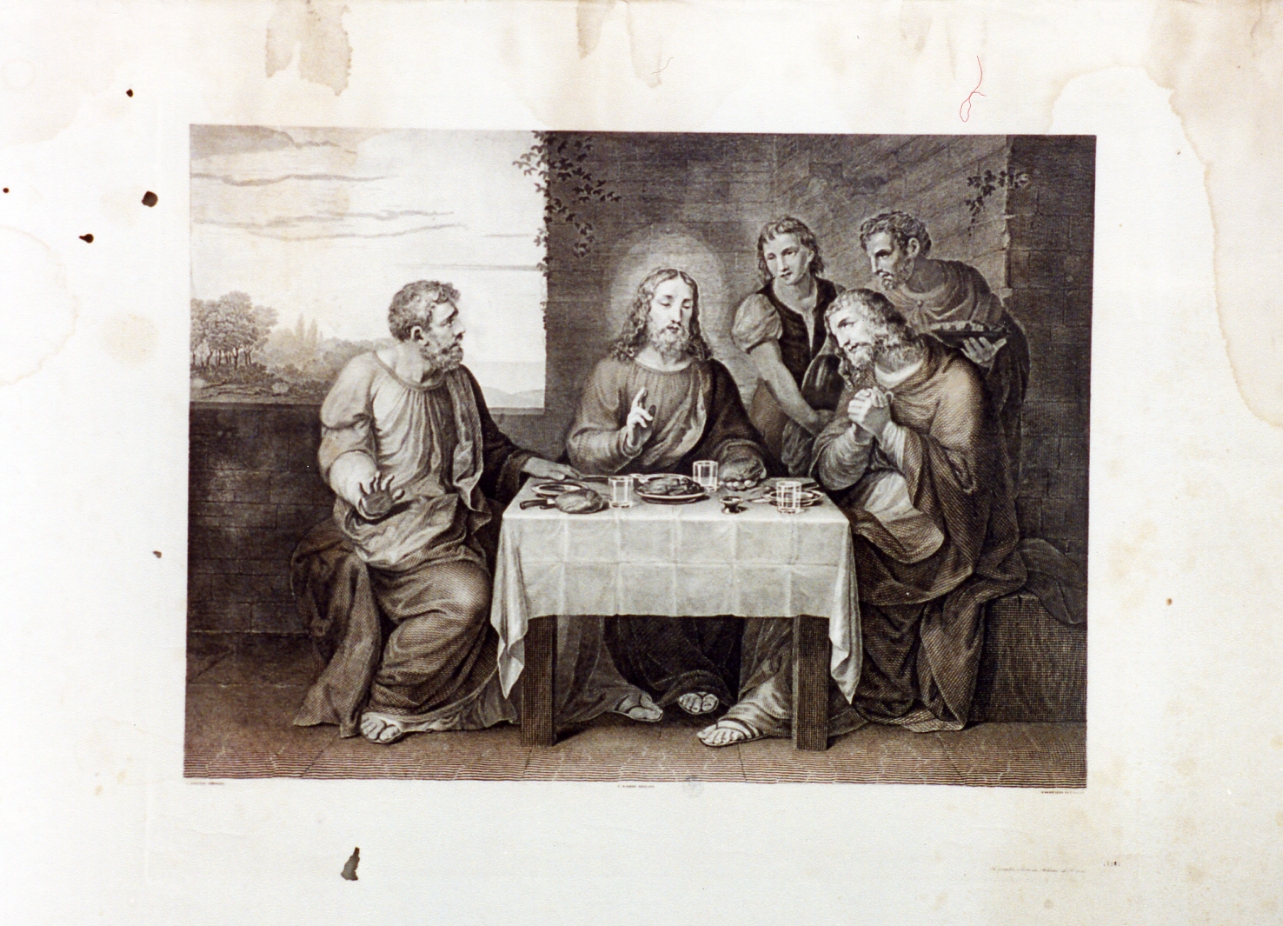 cena in Emmaus (stampa) di Raggio Vincenzo, Bernardi Jacopo (sec. XIX)