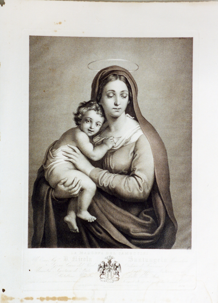 Madonna con Bambino (stampa) di Juvara Tommaso Aloisio, Camuccini Vincenzo (sec. XIX)