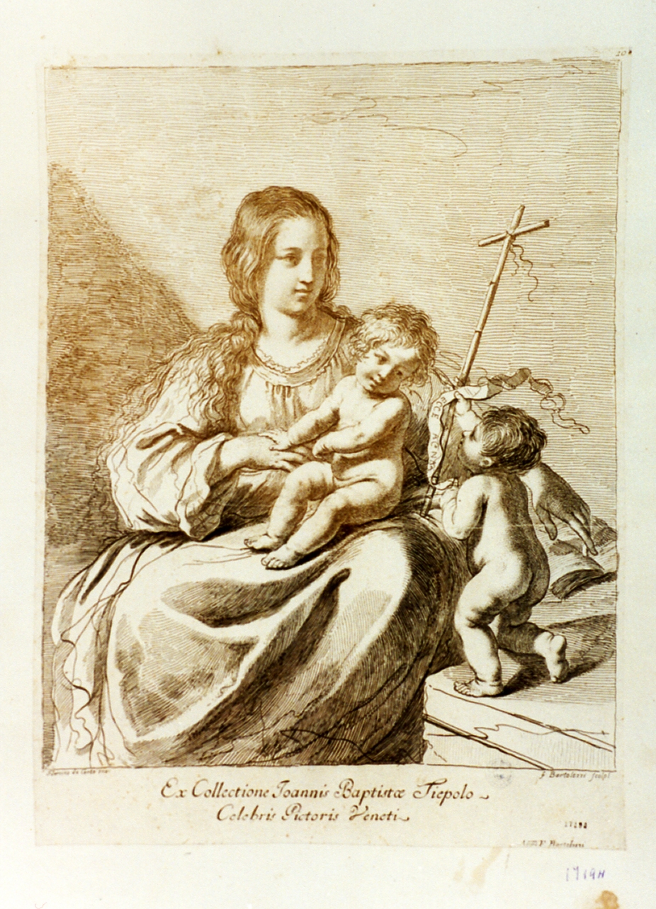 Madonna con Bambino e San Giovannino (stampa) di Bartolozzi Francesco (secc. XVIII/ XIX)