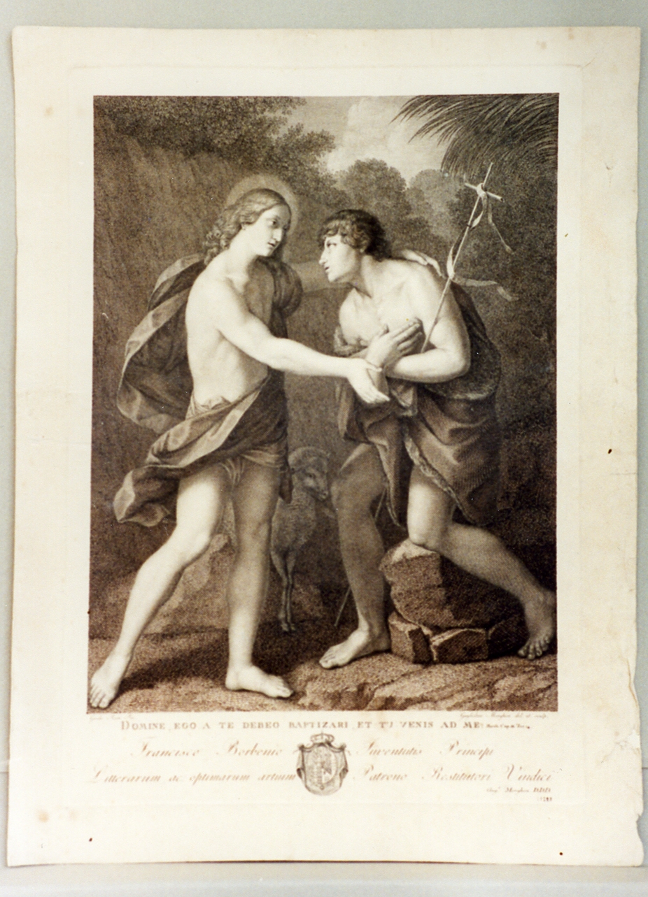 San Giovanni Battista indica Cristo come l'Agnello di dio (stampa) di Morghen Guglielmo (prima metà sec. XIX)