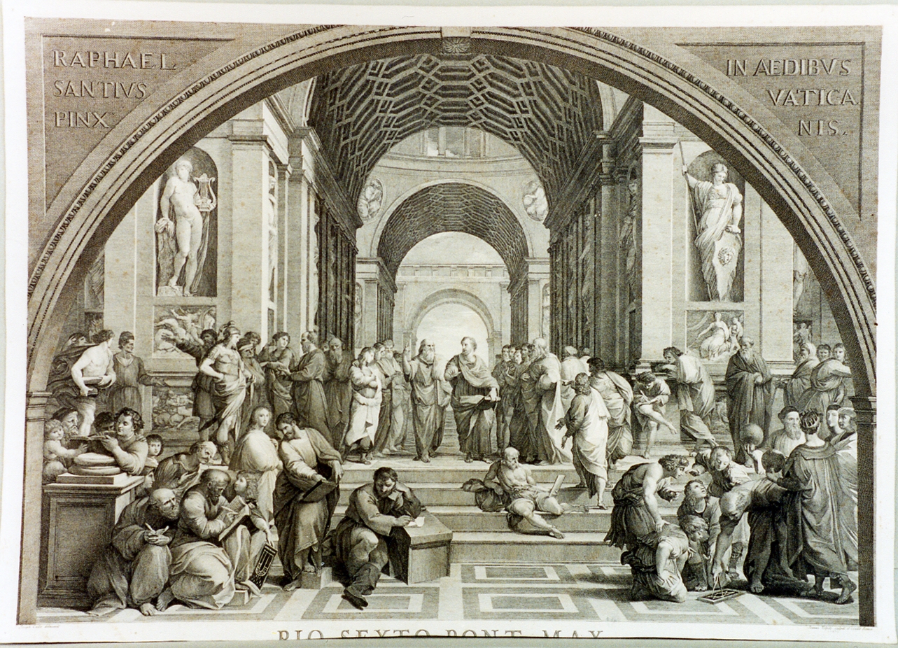 scuola d'Atene (stampa) di Volpato Giovanni, Cades Giuseppe (sec. XVIII)