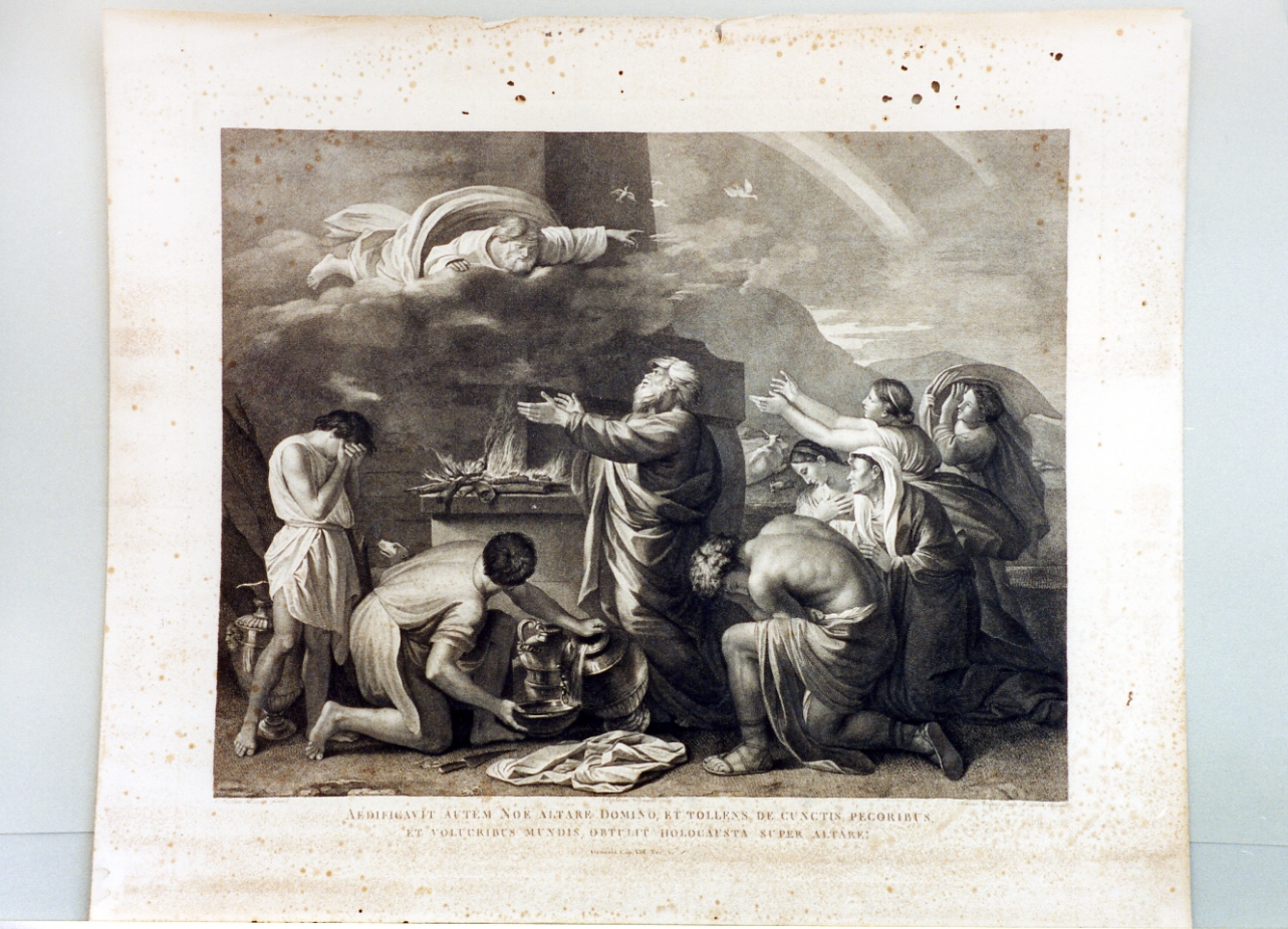Noè edifica l'altare a Dio padre (stampa) di Volpato Giovanni, Tofanelli Stefano (secc. XVIII/ XIX)