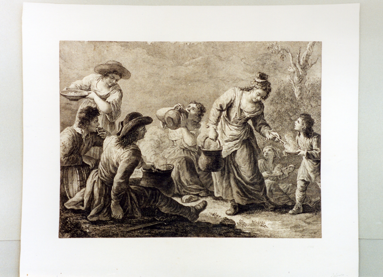 scena campestre con figure (stampa) di Volpato Giovanni (secc. XVIII/ XIX)