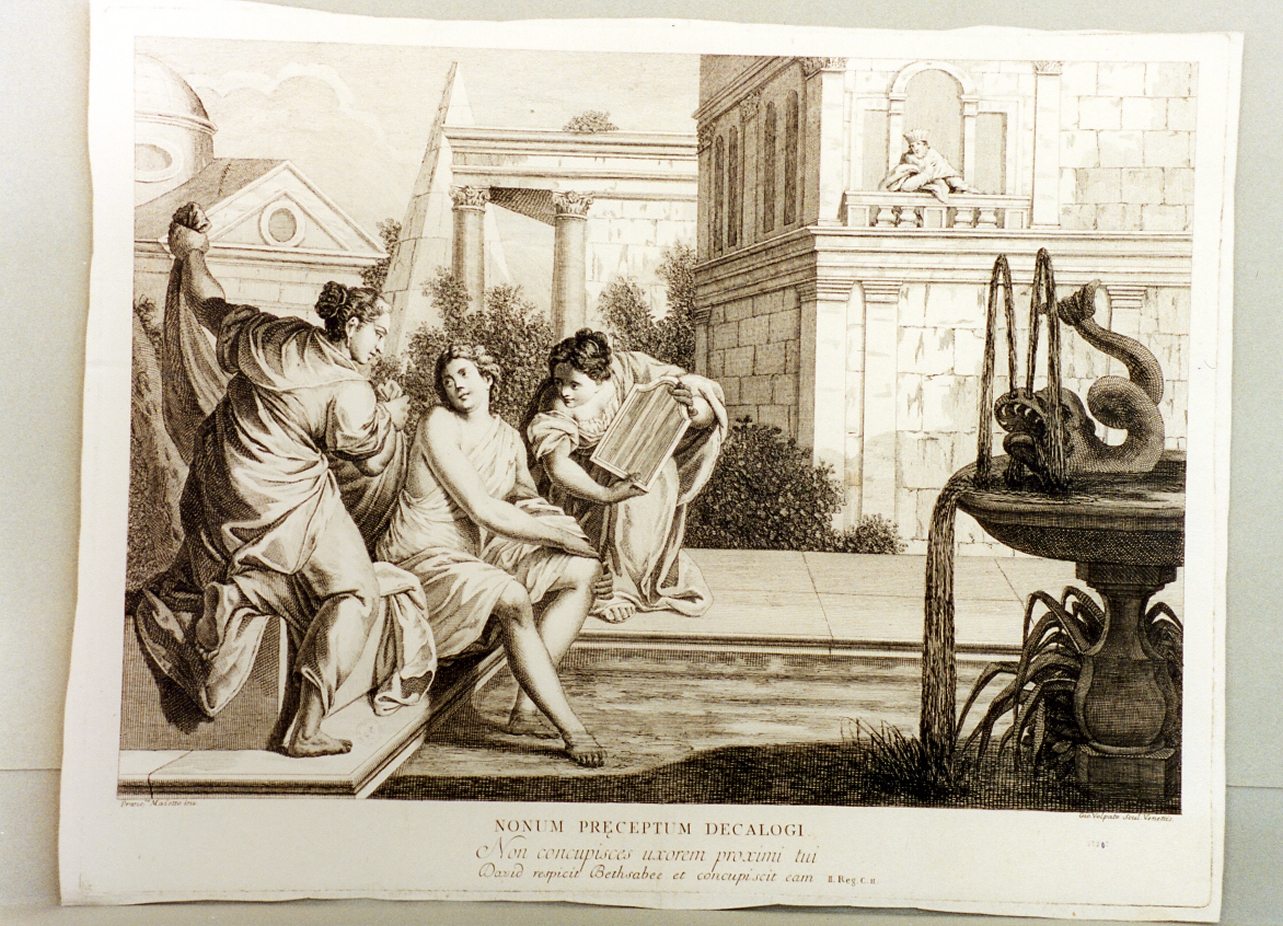 David e Bethsabea (stampa tagliata) di Volpato Giovanni, Maggiotto Francesco (secc. XVIII/ XIX)