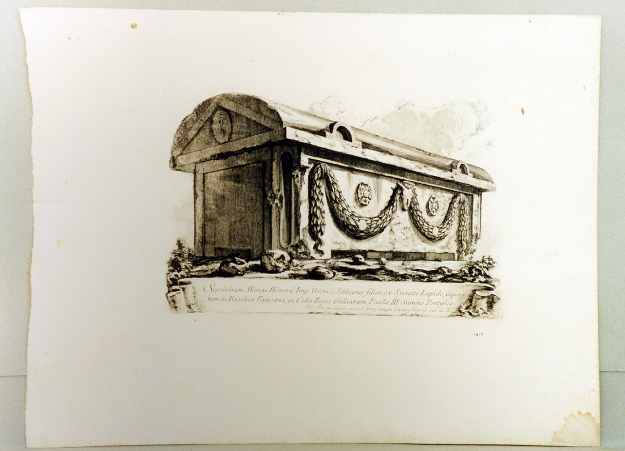 sepolcro di Maria moglie dell'imperatore Onorio (stampa) di Piranesi Giovanni Battista (sec. XVIII)