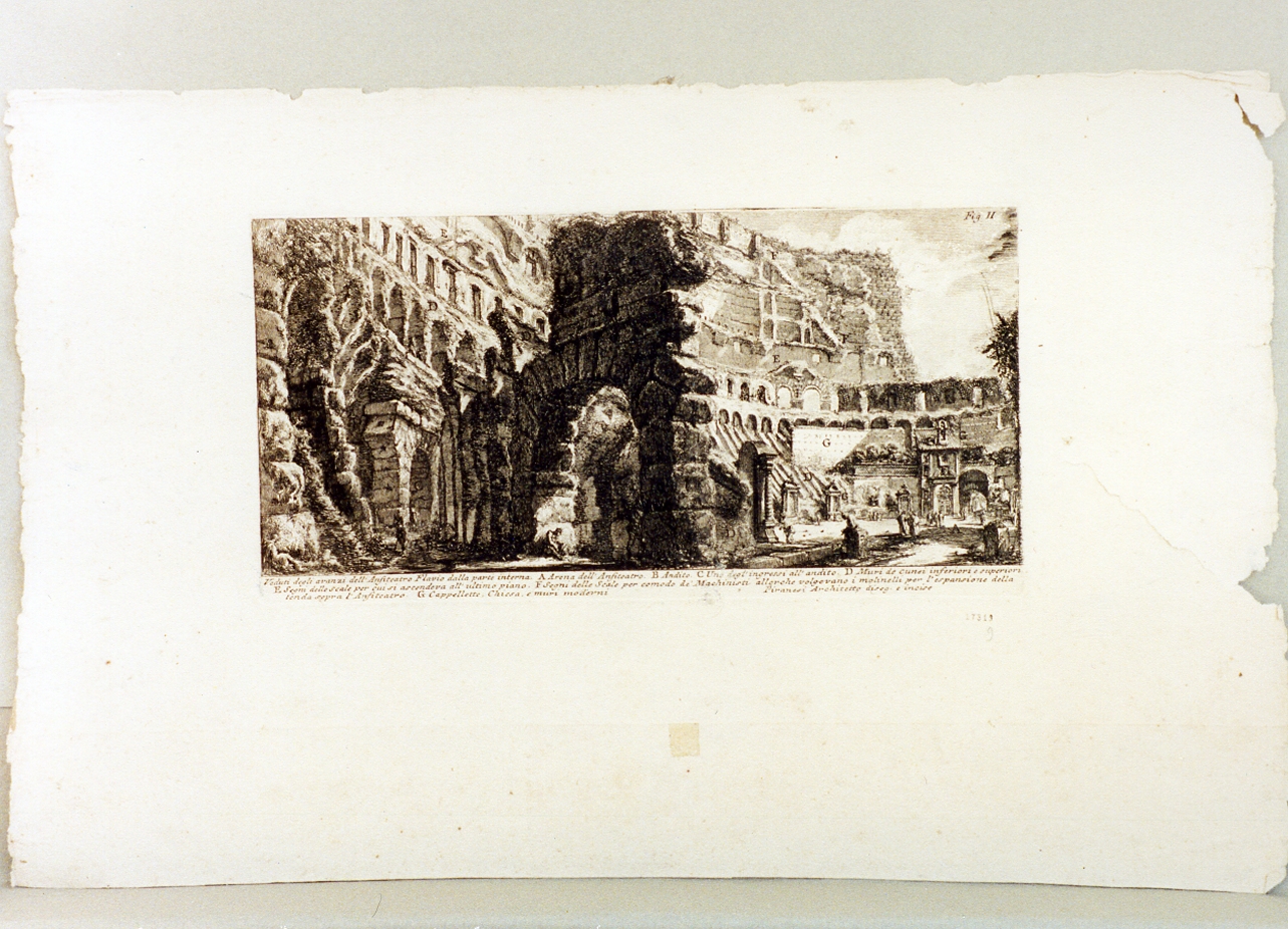 veduta dell'interno del Colosseo (stampa) di Piranesi Giovanni Battista (sec. XVIII)