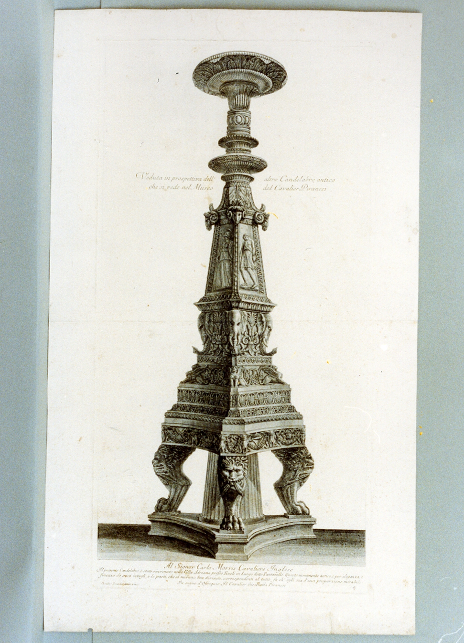 candelabro antico (stampa) di Piranesi Giovanni Battista (sec. XVIII)