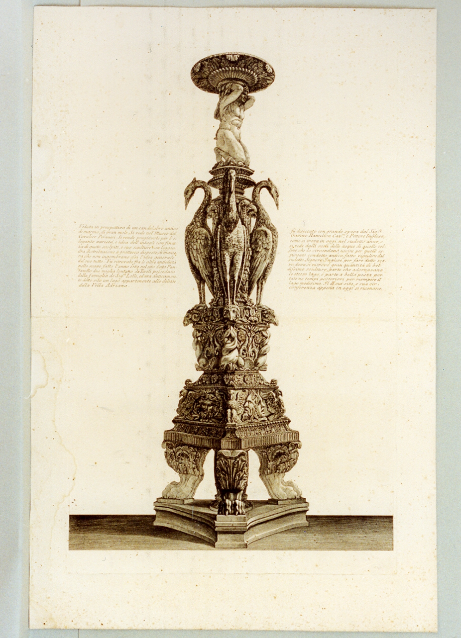 candelabro antico (stampa) di Piranesi Giovanni Battista (sec. XVIII)