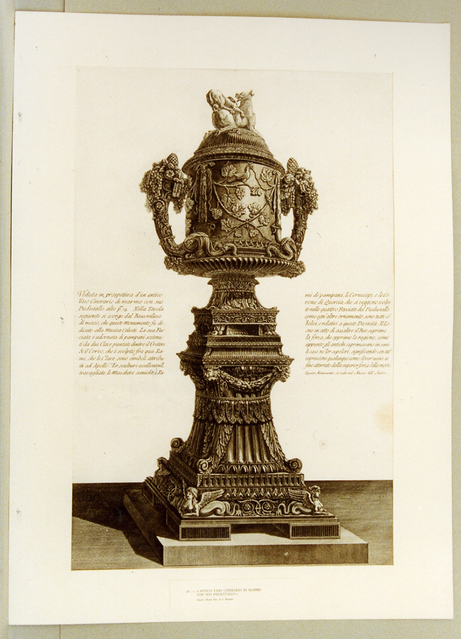 vaso cinerario (stampa) di Piranesi Giovanni Battista (sec. XVIII)
