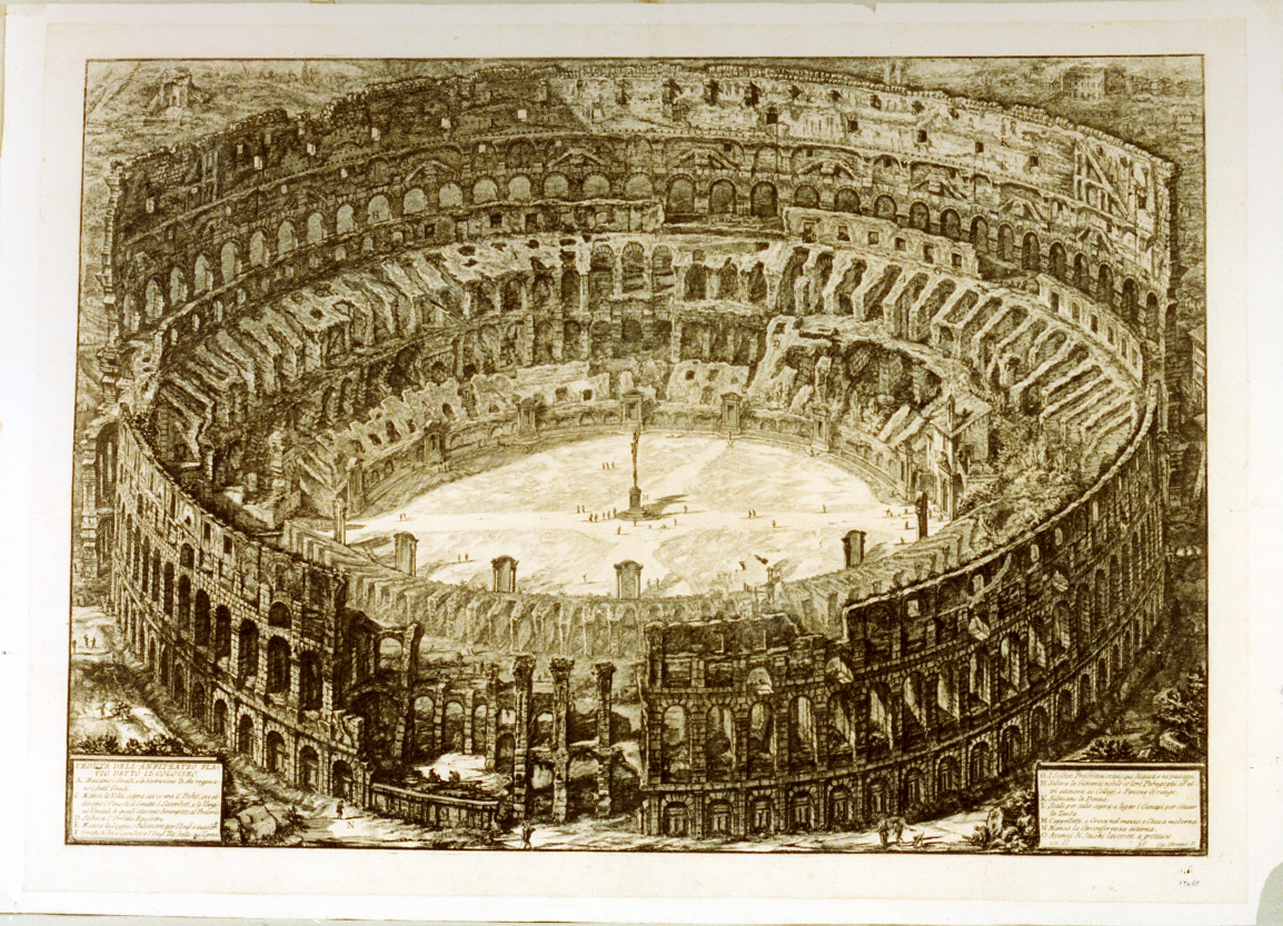 veduta del Colosseo (stampa) di Piranesi Giovanni Battista (sec. XVIII)