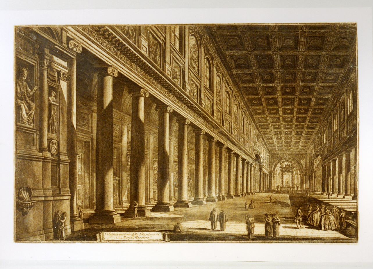 interno di Santa Maria Maggiore (stampa) di Piranesi Giovanni Battista (sec. XVIII)