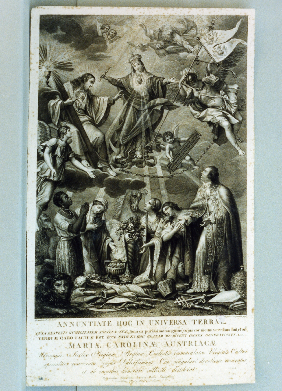 celebrazione del sacro cuore (stampa) di Campanella Angelo, Nocchi Bernardino (secc. XVIII/ XIX)