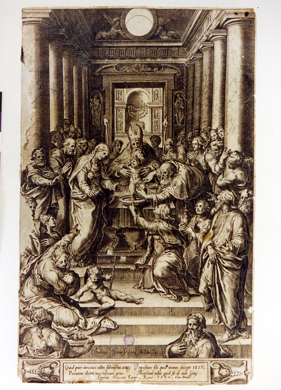circoncisione di Gesù Bambino (stampa) di Pino Marco detto Marco da Siena, Alberti Cherubino (sec. XVI)