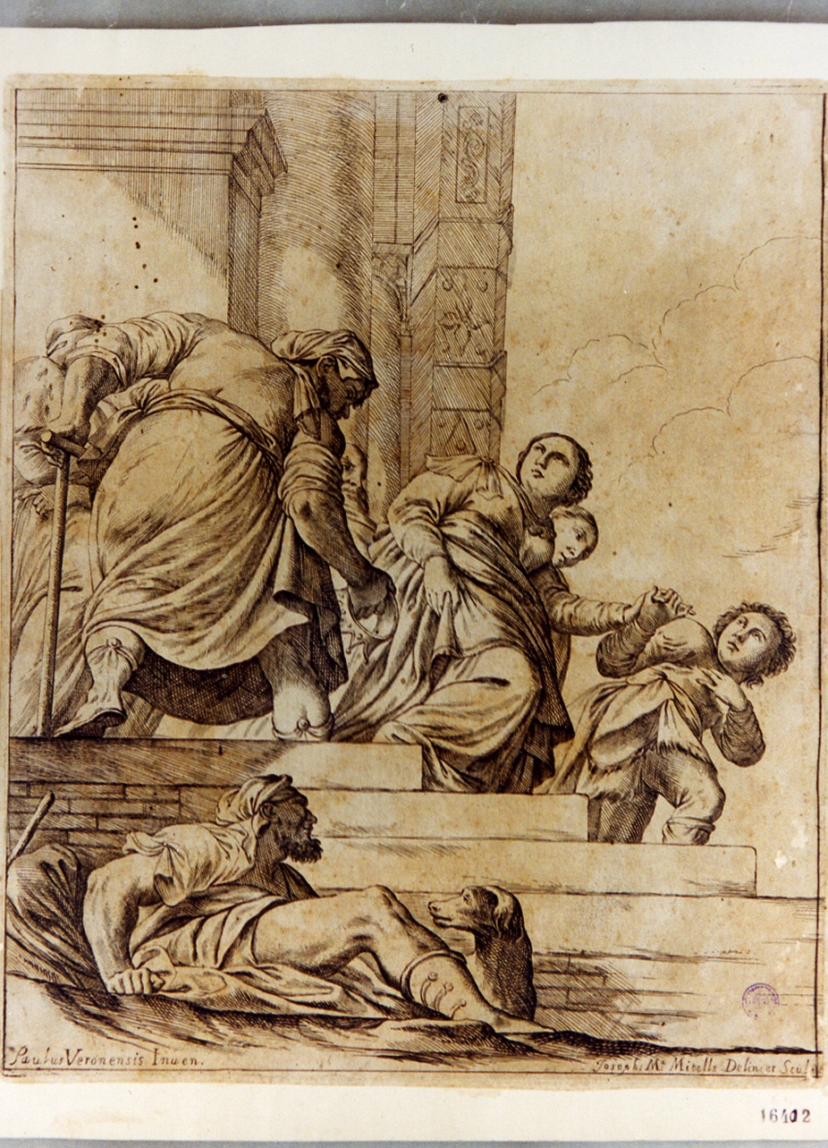 Ester incoronata da Assuero (stampa tagliata) di Mitelli Giuseppe Maria (seconda metà sec. XVII)