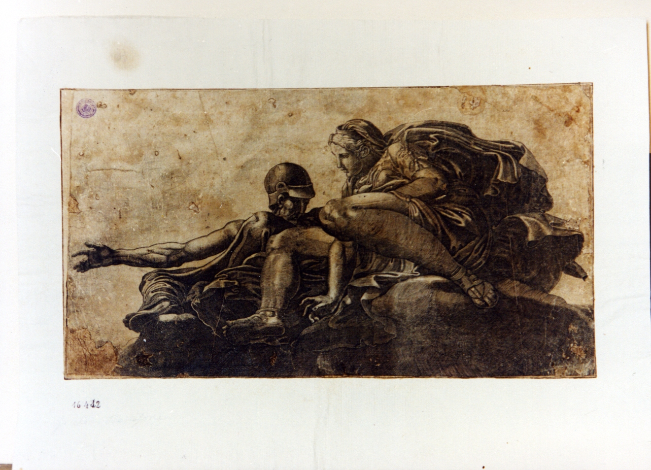 Marte e Venere (stampa) di Bonasone Giulio (sec. XVI)