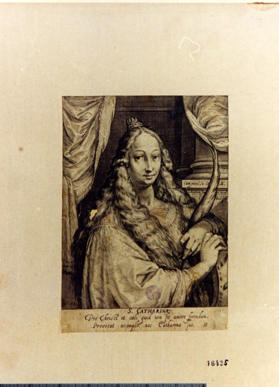 Santa Caterina d'Alessandria (stampa) di Bol Coryn (prima metà sec. XVII)