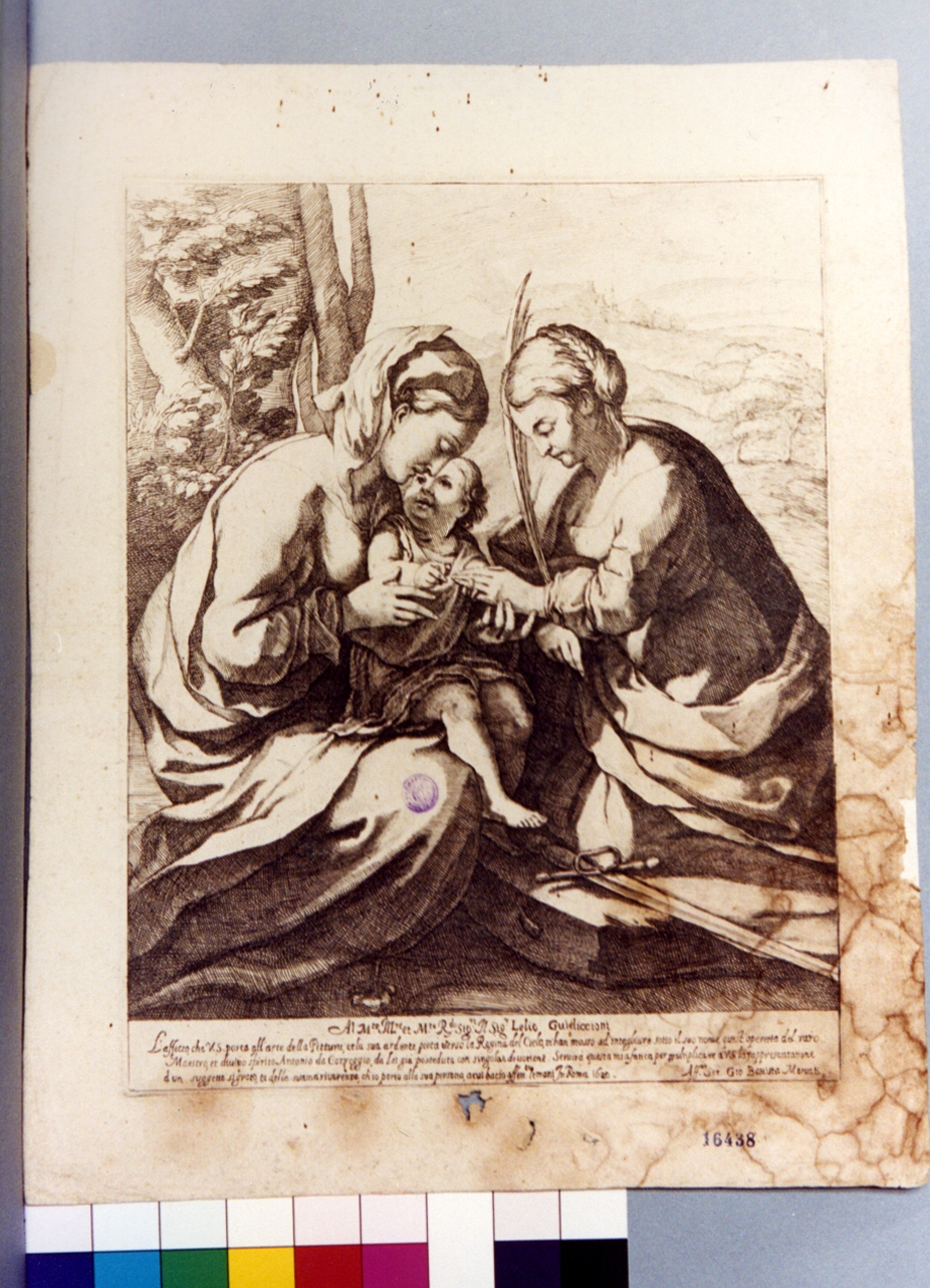 matrimonio mistico di Santa Caterina da Siena (stampa) di Mercati Giovanbattista (sec. XVII)