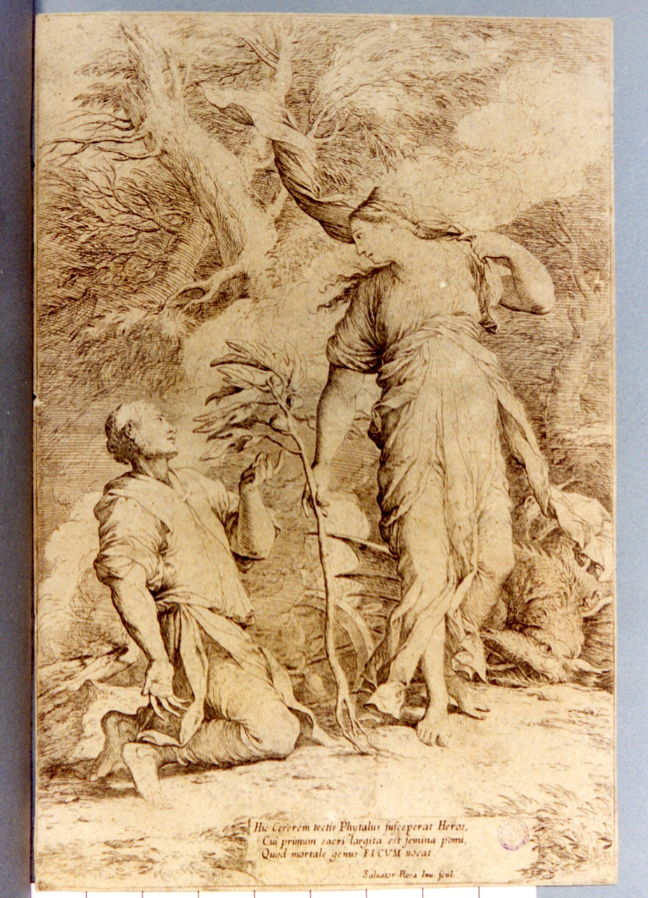 Cerere e Fitalo (stampa) di Rosa Salvator (sec. XVII)