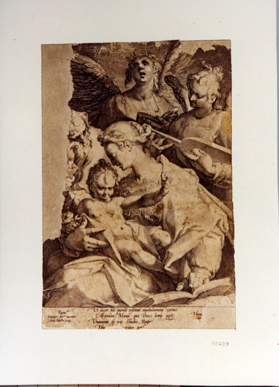 Madonna con Bambino e angeli (stampa) di Muller Jan (secc. XVI/ XVII)