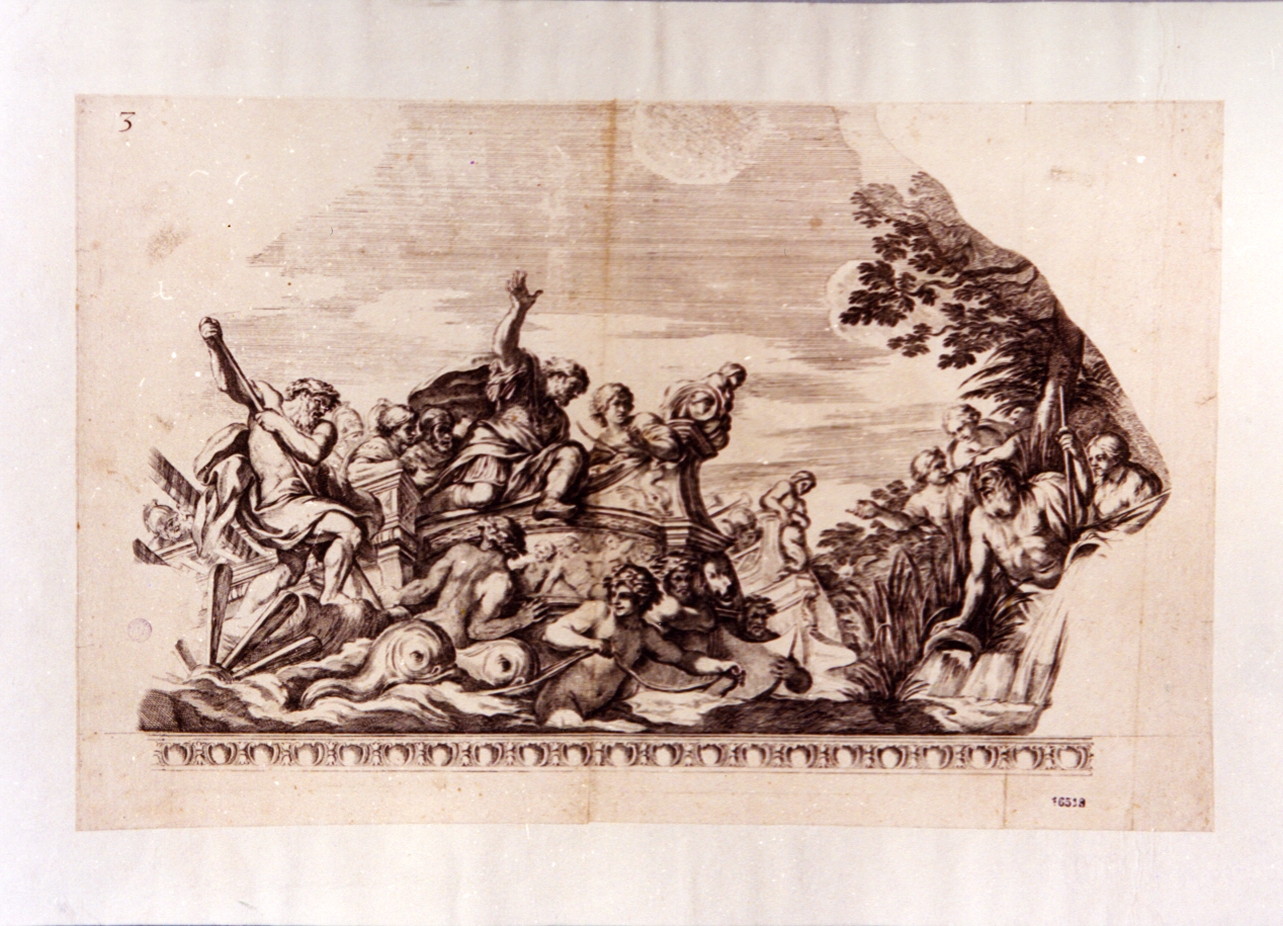 Enea alle foci del Tevere (stampa) di Cesio Carlo (sec. XVII)
