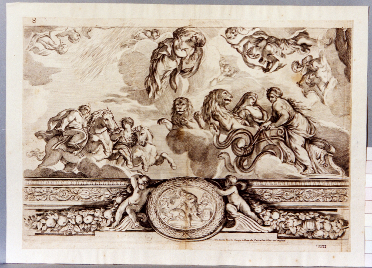 Apoteosi di Enea (stampa tagliata) di Cesio Carlo (sec. XVII)